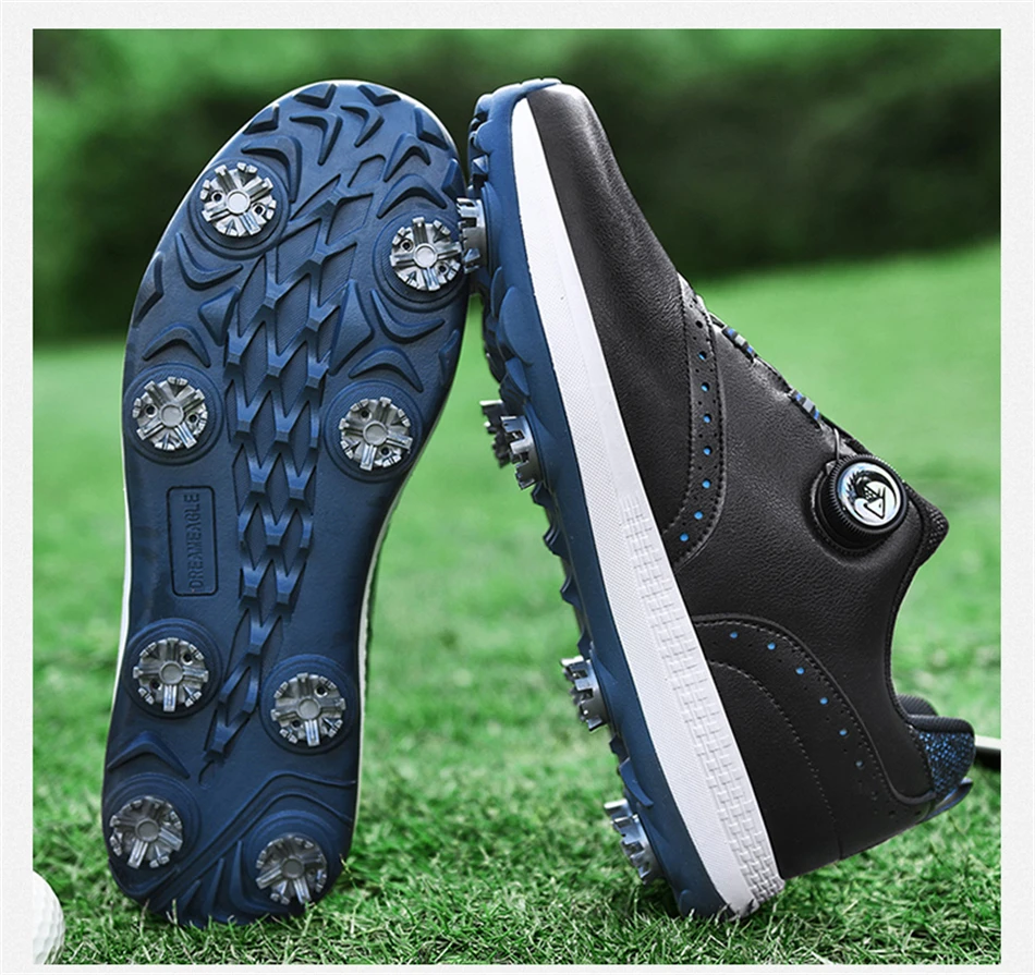 Non-Slip Quick Lacing Golf Shoes Men's Professional Spikes