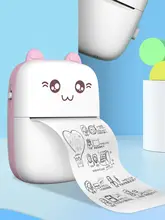  HD Mini Portable Thermal Printer Portable Bluetooth Wireless Cute Cat 57mm Photo Label Pocket DIY Use Printing For iOS/Android 