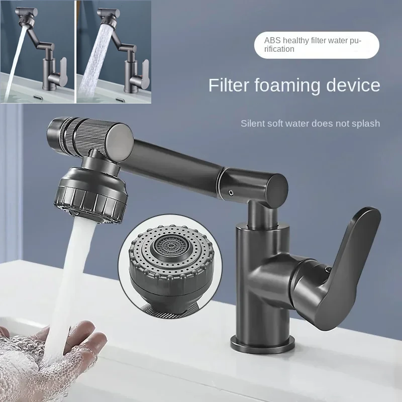 Bathroom Faucet 1080&deg; Swivel Kitchen Sink Faucet Bathroom Sink Faucet Basin Multifunction Cold and Hot Water Tap