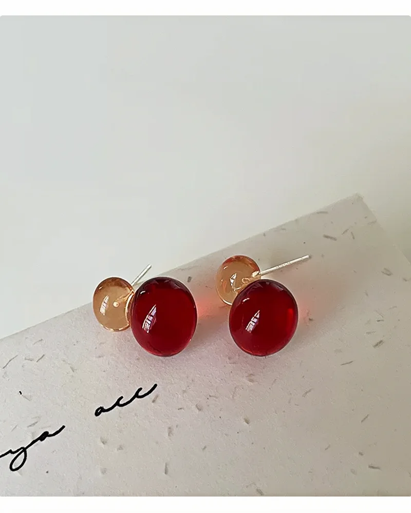 2026 Kontrastfarbene, hochtransparente Harz-Ohrstecker | Koreanischer Niedlicher Stil, hypoallergen | Weihnachtlicher Bohemian-Party-Schmuck – Detail 14