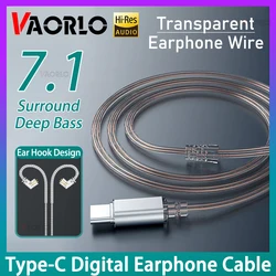 High - Fidelity Silver - Plated Earphone Cable with Microphone (Transparent With MIC)