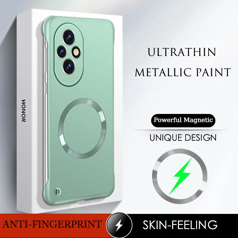 Ultrathin Metallic Frameless Wireless Charging Case - Sleek Hard Shell Cover