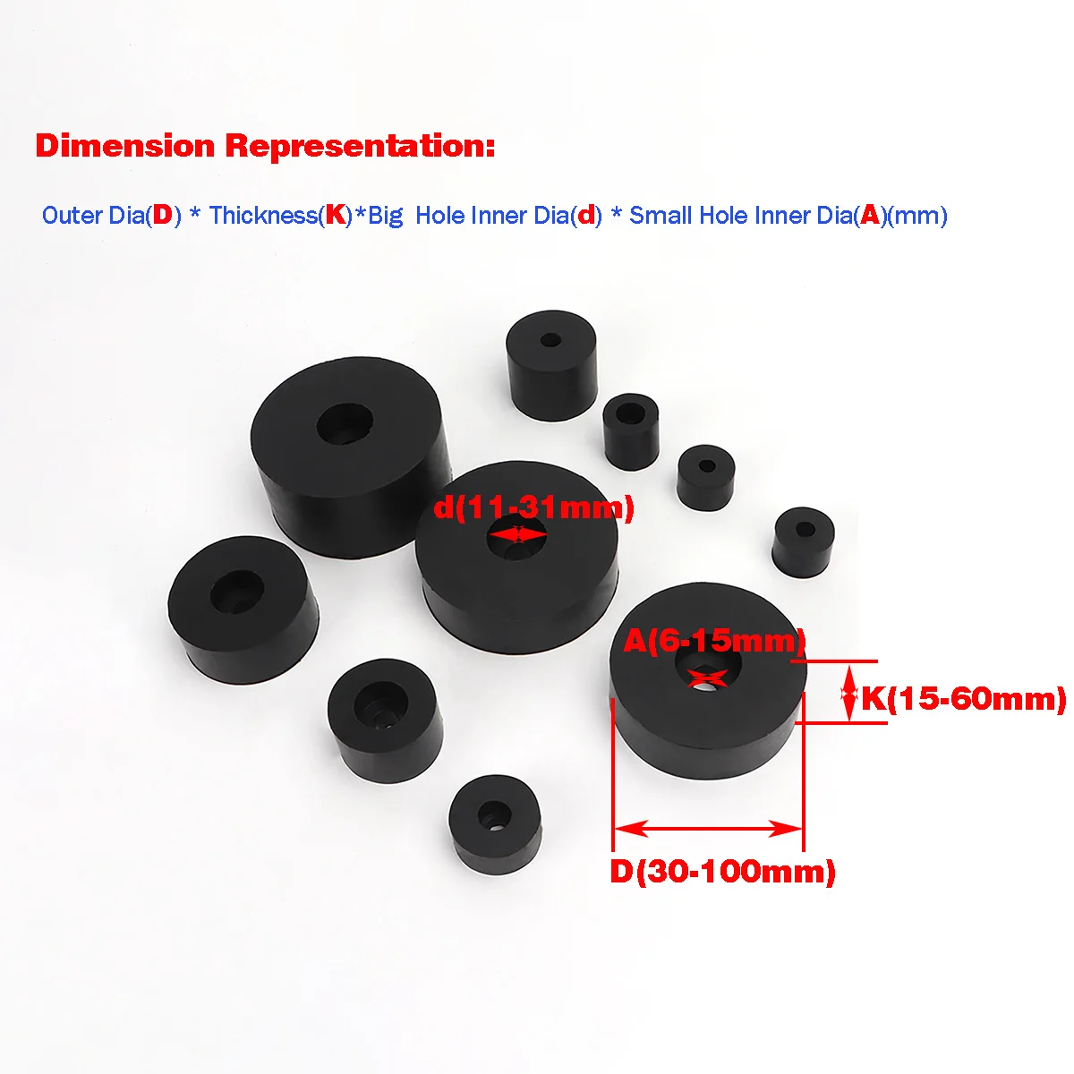 High Elastic Rubber Shock Pad With Large And Small Holes
