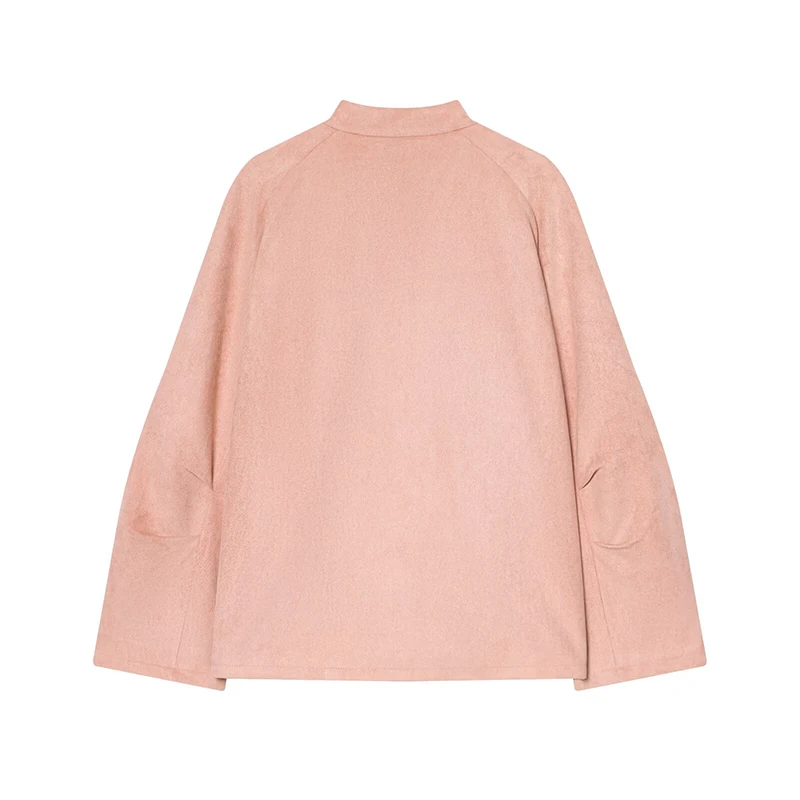 Women Suede Jacket 2025 Autumn Winter Stand Collar Long Sleeve Women's Coat Zipper Loose Female Casual New Outerwear