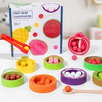 Montessori Wooden Color Sorting Toys Ball in Fruit Cups Peg Board Game For Kids Preschool Learning Color Matching sensory Toys 1