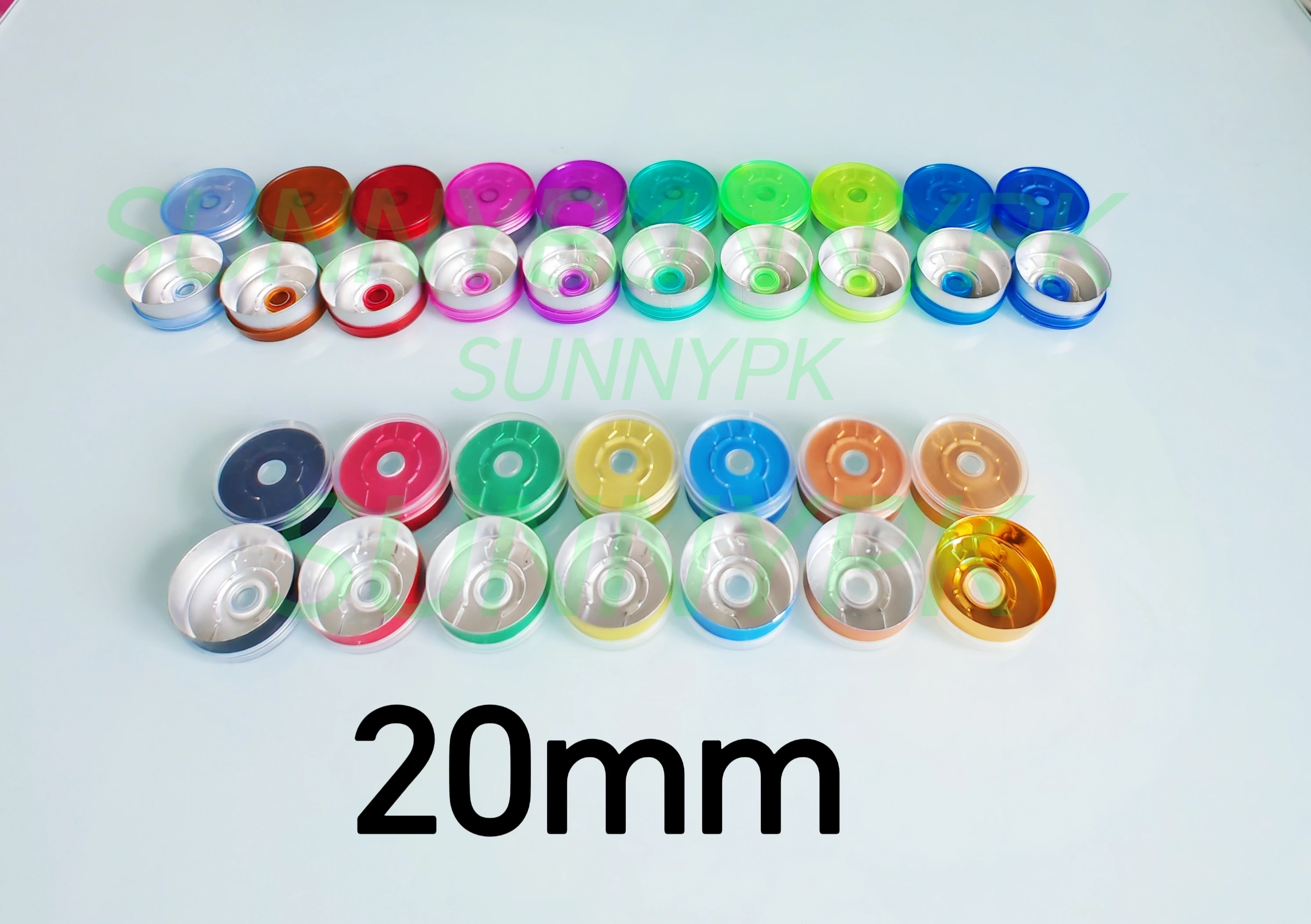 Plastic Caps 20mm Aluminium Plastic Cap Colored Plastic Caps Sealing Tear off Cap Aluminium tops for crimp glass vial 50pcs/lot