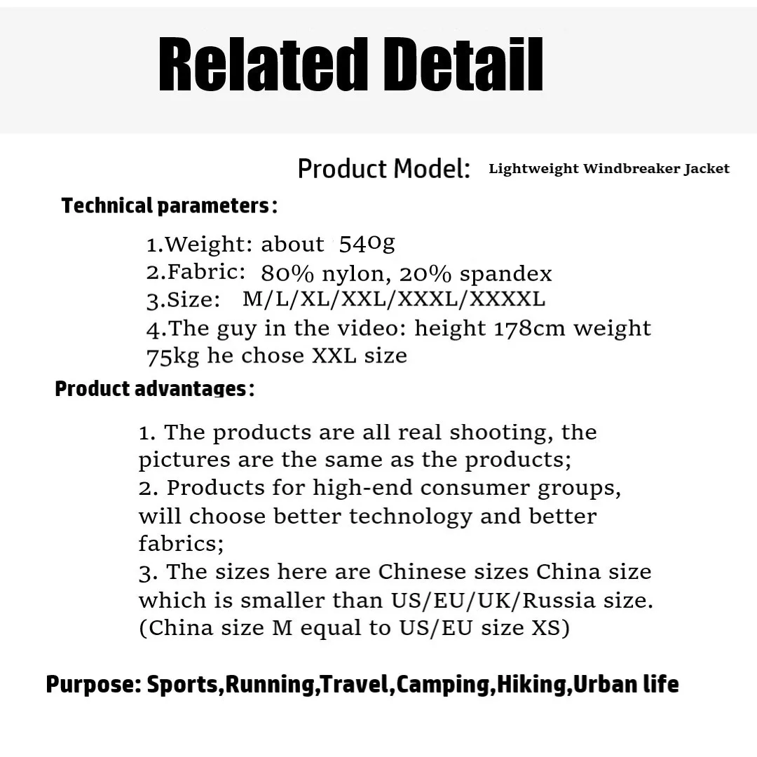 Men Lightweight Windbreaker Jackets Tojump Men Clothing Camping Sports Outdoor Equipment Elastically Model 6697 Hiking Jackets