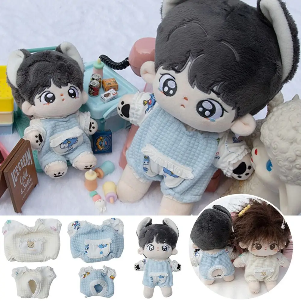 

Модные комбинезоны, штаны для хлопковых кукол 10 см/20 см, Мультяшные комбинезоны, пижама, Одежда для кукол 1/12 BJD, комбинезоны, аксессуары для обуви