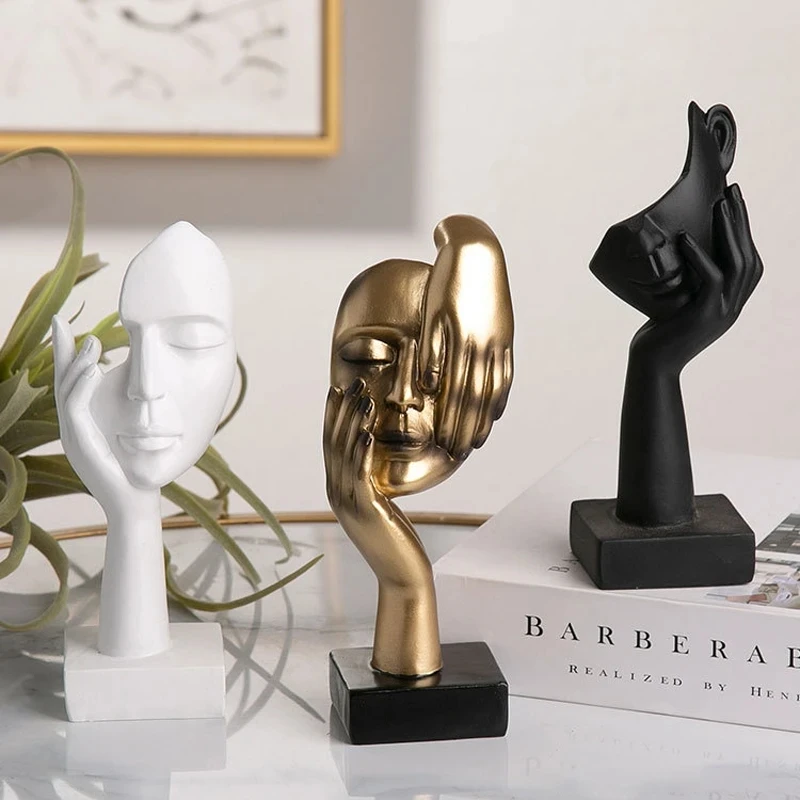 

Face Tabletop Sculpture Ornaments Living Room Decoration Desk Office Decor Resin Ornaments Home Decorations Sculptures Figurines