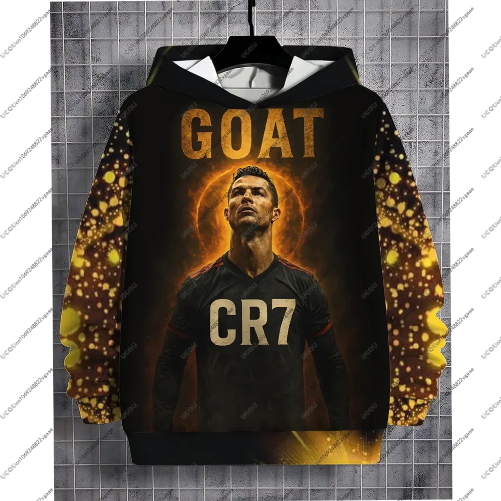 스포츠 축구 티셔츠 남성 아동 선물용 상의 축구 R-호날두 캐주얼 남자아이 CR7 티셔츠 가을 겨울 스웨트셔츠 풀오버 후드티
