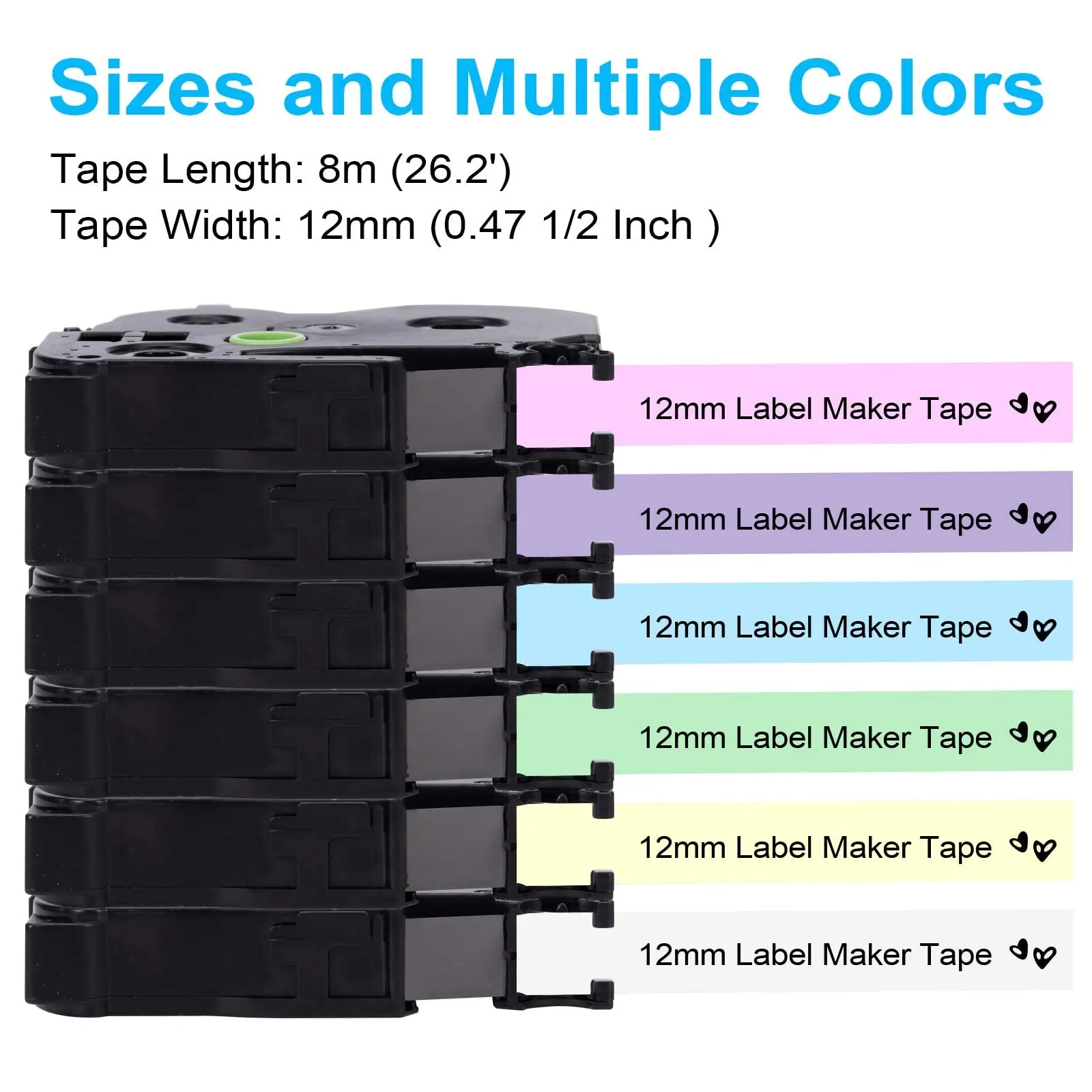 Etiqueta de Fita Misturar Cores Compatível para p Touch 12 mm 12 mm Laminado Impermeável 241 251 631 641 Pcs Labelife-tze231 - Imagem 6