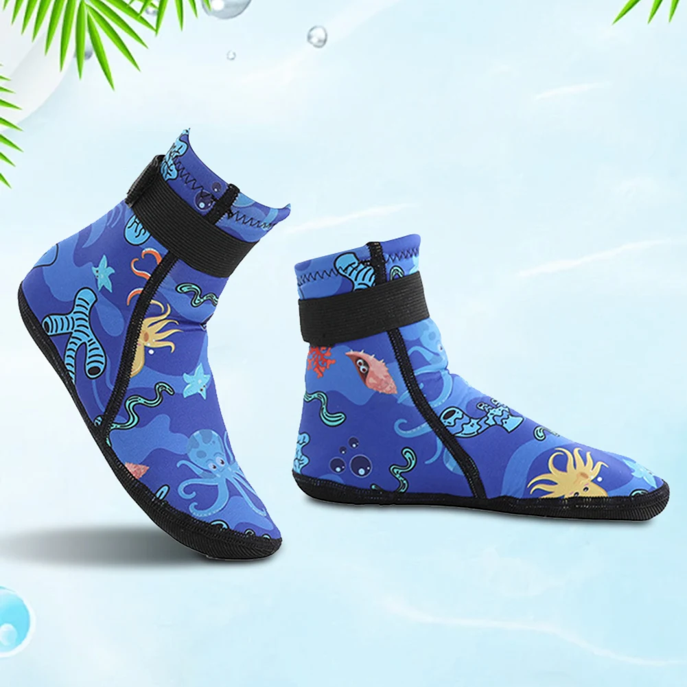 Kids Neoprene Water Socks Sand Socks Anti-slip Toddlers Diving Socks Adjustable Snorkeling Boots Keep Warm for Diving Surfing