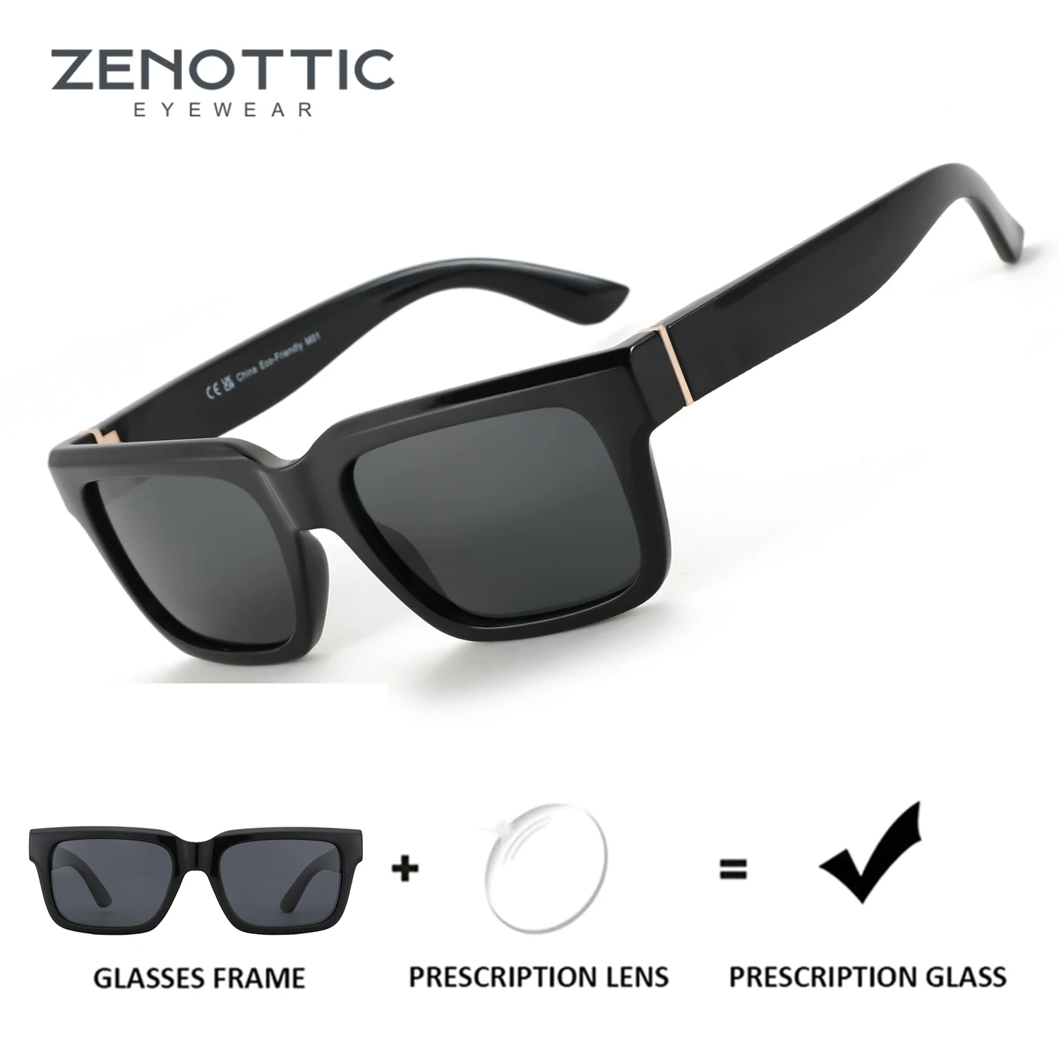 ZENOTTIC Unisex Polarized Rectangle Sunglasses