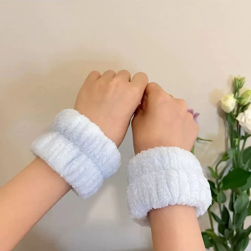 Washing Wristband 4/2PCS Reusable Wrist Washing Belt Soft Microfiber Towel Wristbands Washing Face Water Absorption Prevent Wetness Wrist