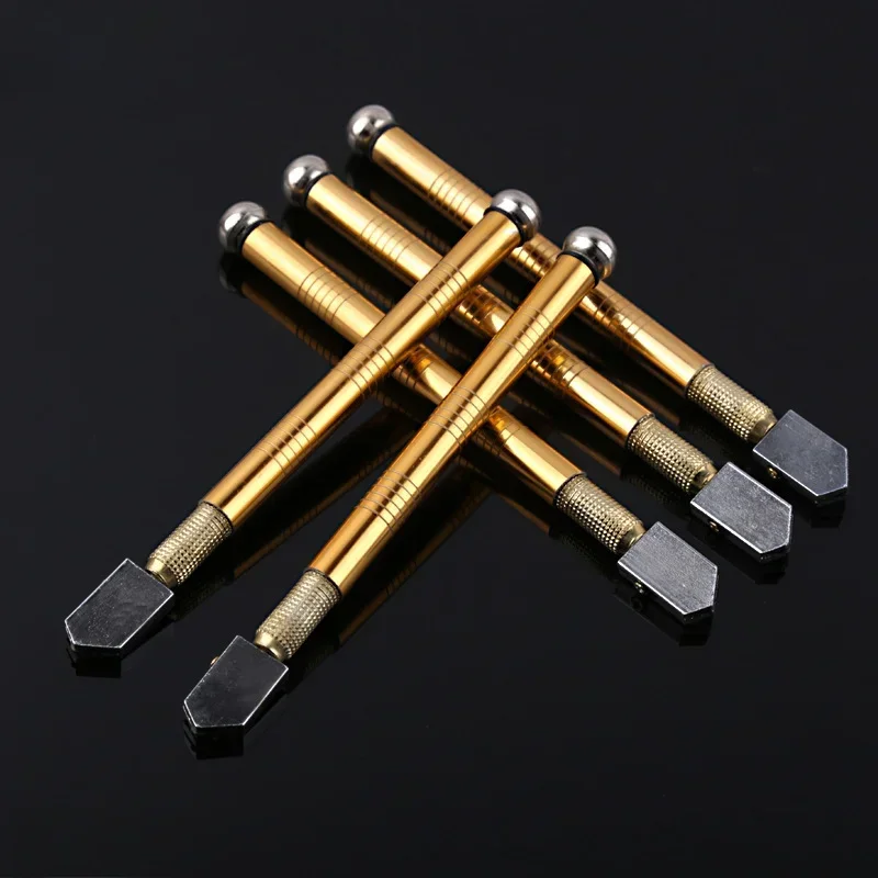

Glass cutter diamond cutter head steel blade cutting tool oil supply anti-skid metal handle 180mm for manual tool cutting