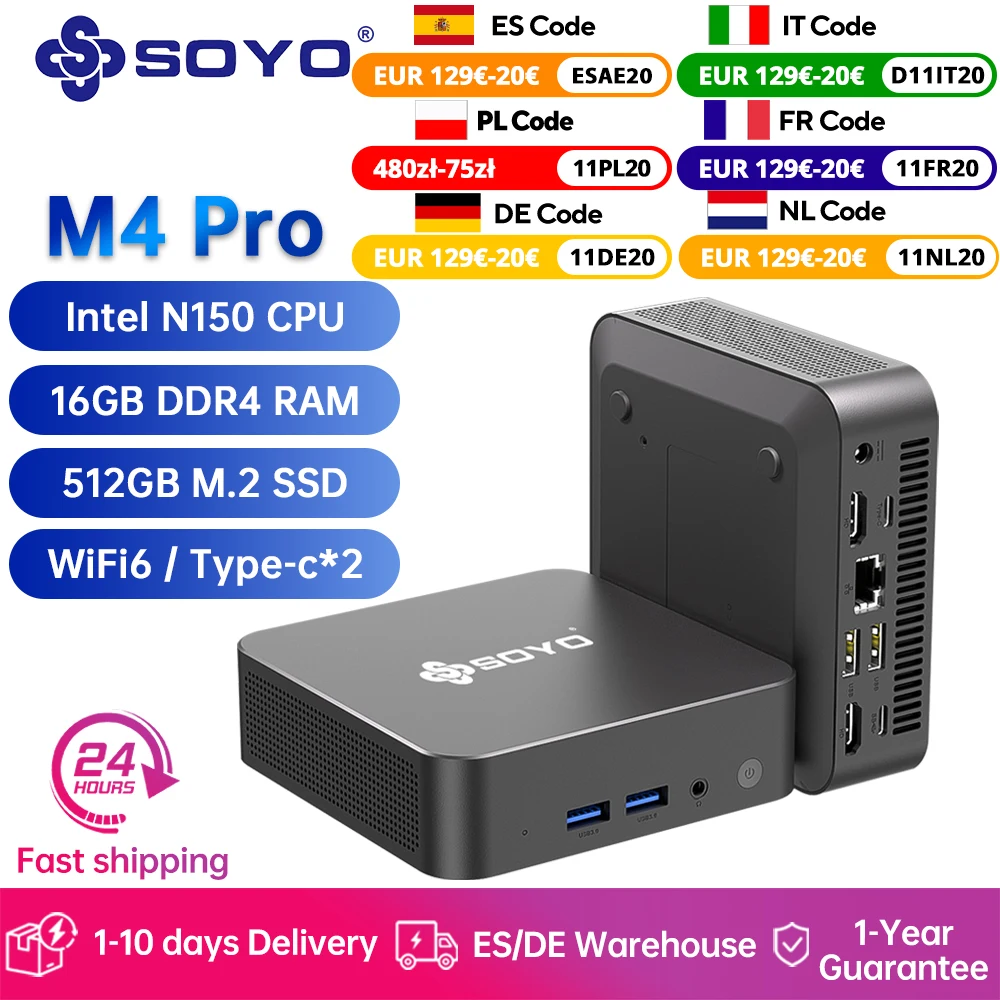 SOYO M4 PRO Mini komputer z EU za $156.9 / ~583zł