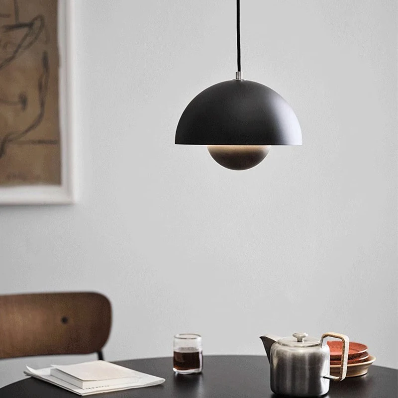 AiPaiTe modern iron LED chandelier suitable for dining, bedroom, bar counter, multi-color optional flower bud chandelier