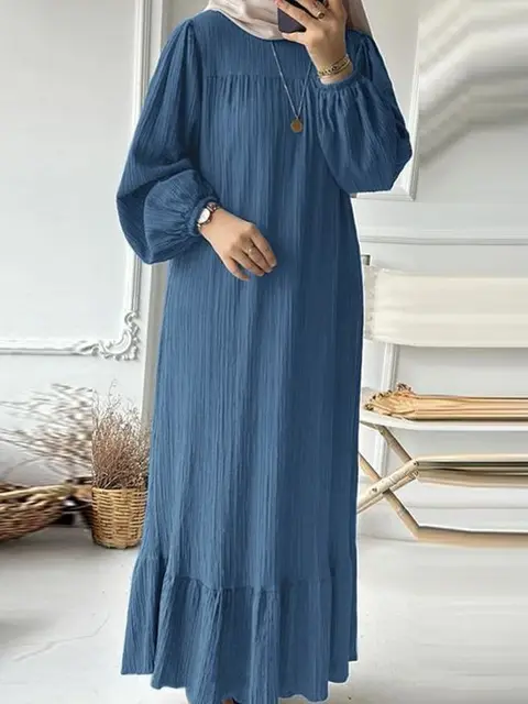 Robe Maxi à Manches sulfpour Femme, Caftan Éducatif, Abaya à la Mode, Eid Mulism, Turquie