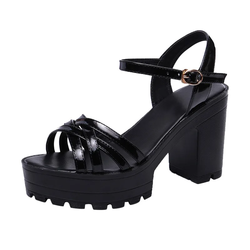 High quality summer sandals for women 8cm 10cm  high heel new 2024 size 32 33 42 43 platform open toe elegant shoe black white