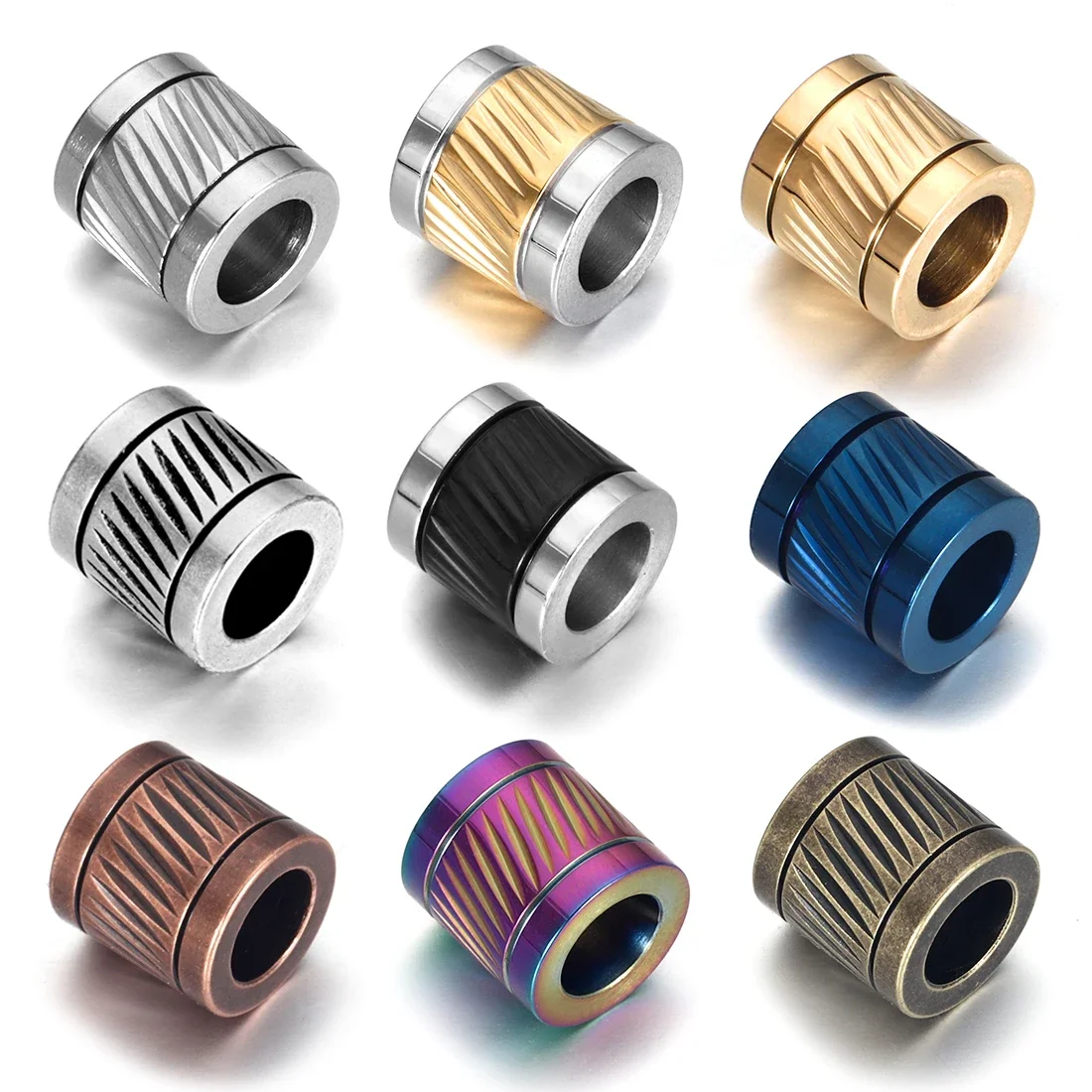 StainlessSteel6mmHoleSizeSpacerBeadsforDIYParacordKnife