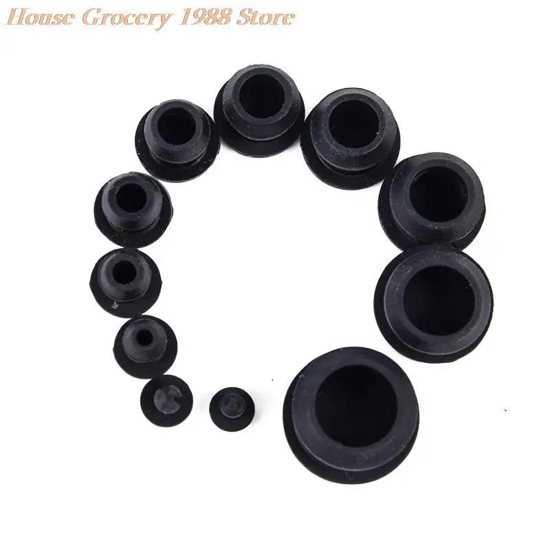10pcs Black/Gray/Clear/White Silicone Rubber Snap on Hole Plug 2.5mm to