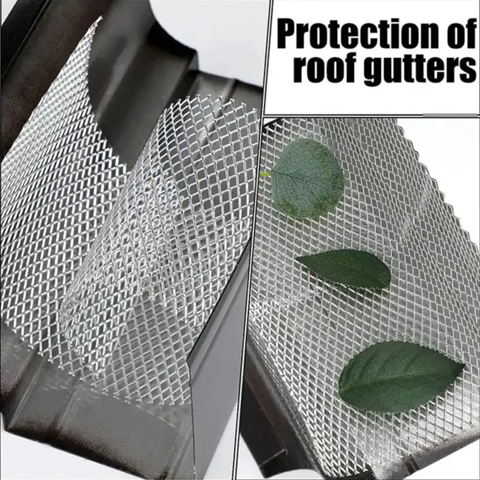Drainage Ditch Filter Screen Aluminum Roof Gutter Protective Cover Rainwater Trough Gutter Leaf Guard Mesh Anti Clogging