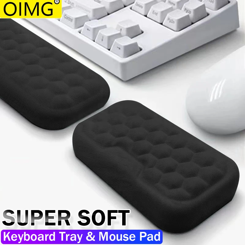 Wrist Pad Wrist Mouse & Keyboard Protection Rest Pad Massage Texture For PC Laptop Gaming Office Keyboard Mouse Stand Memory Cotton Rest