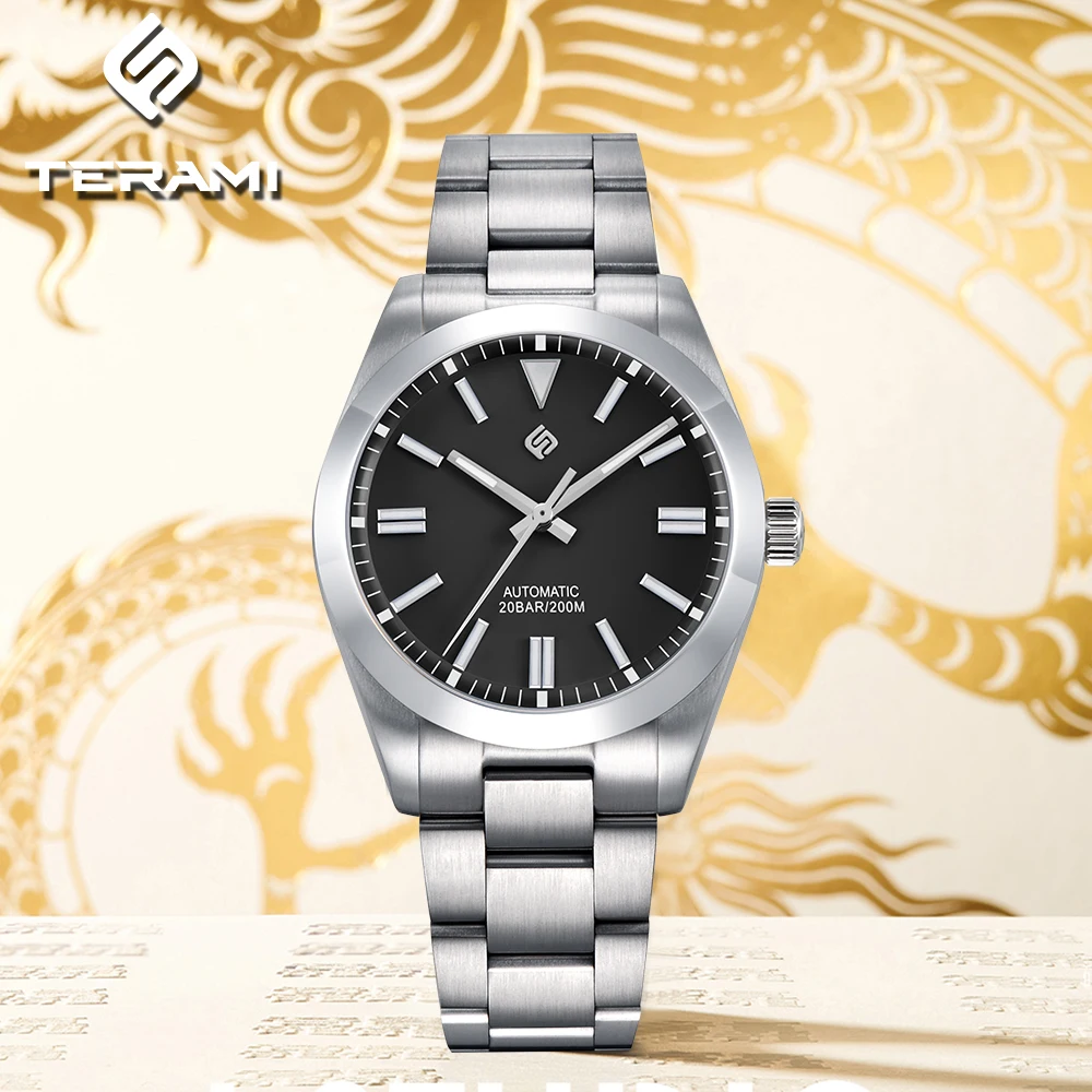 

TERAMI 38MM Man Automatic Mechanical Watches Japan NH35 Explore Series Dive Sapphire Crystal 20Bar 3C AR Coating Watch For Men