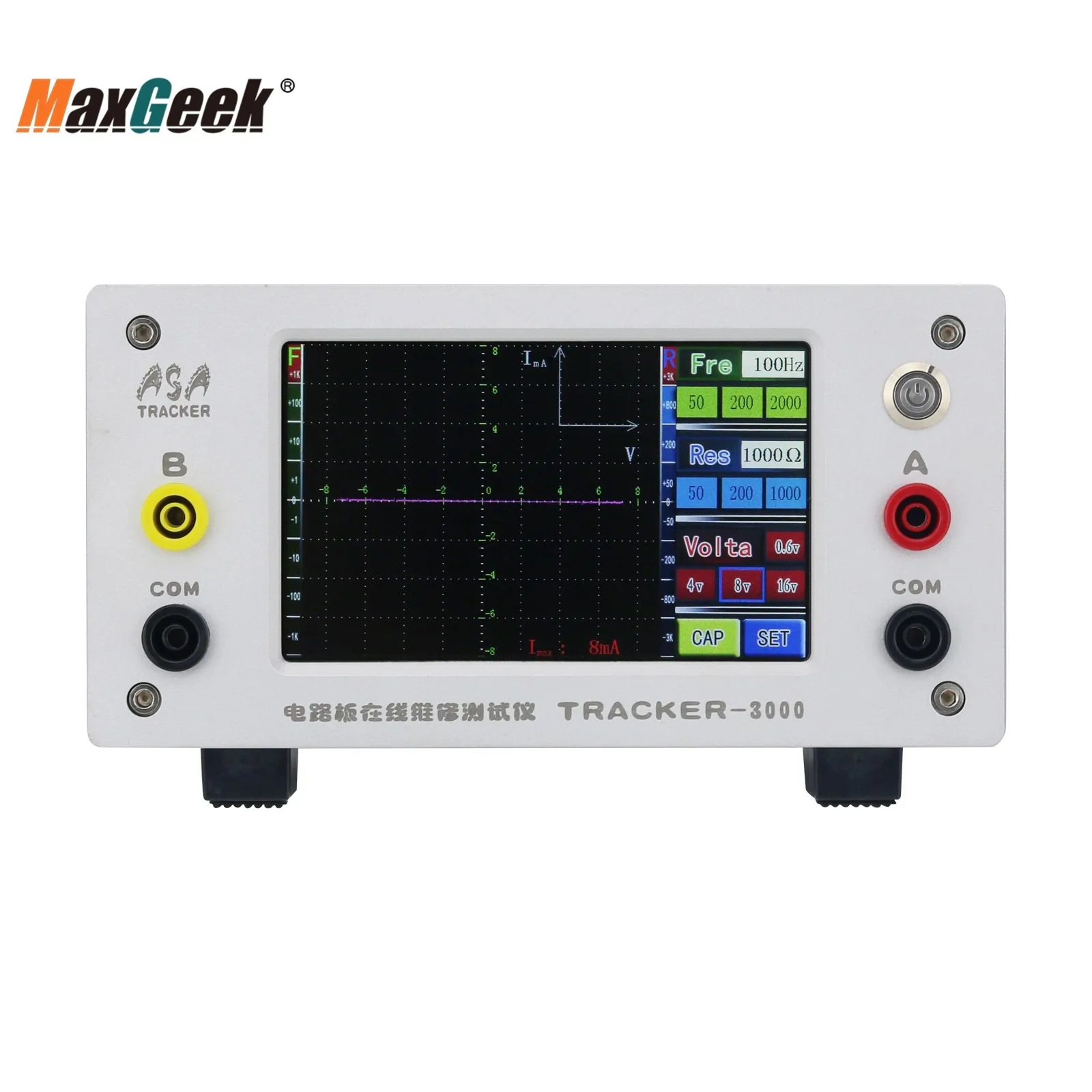 Maxgeek TRACKER-3000 Circuit Board Tester VI Curve Tester Testing Tool with LCD Touch Screen Aluminum Shell 2
