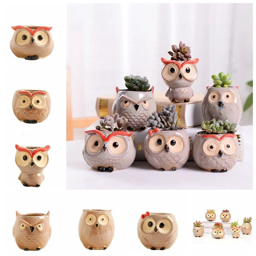 Ceramic Owl Flower Pot 1
