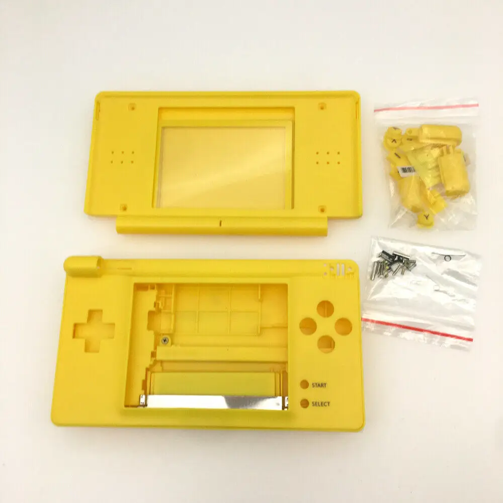 Replacement Yellow Pi Full Housing Shell Case Buttons + Screwdriver Tool Kit For DS Lite NDSL Shell