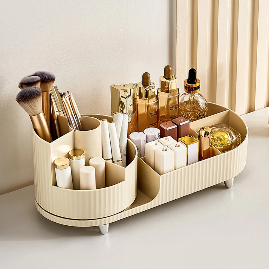 Cosmetic Storage Box Rotating Dresser Large Capacity Lipstick Eye Shadow Powder Rack cosmetic storage box