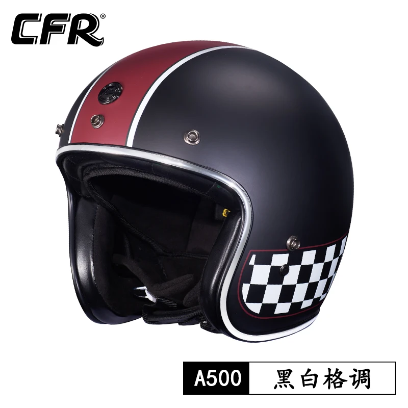 

Retro Fiberglass Motorcycle Helmet CFR Vintage 3/4 Open Face Casco Moto Scooter Bike Helmets DOT ECE Approved Jet Casque Moto