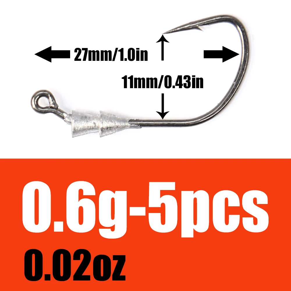 B&U 10pcs/lot Micro Jig Head Fishing Hook 0.6g 1g 1.5g 1.8g Ice