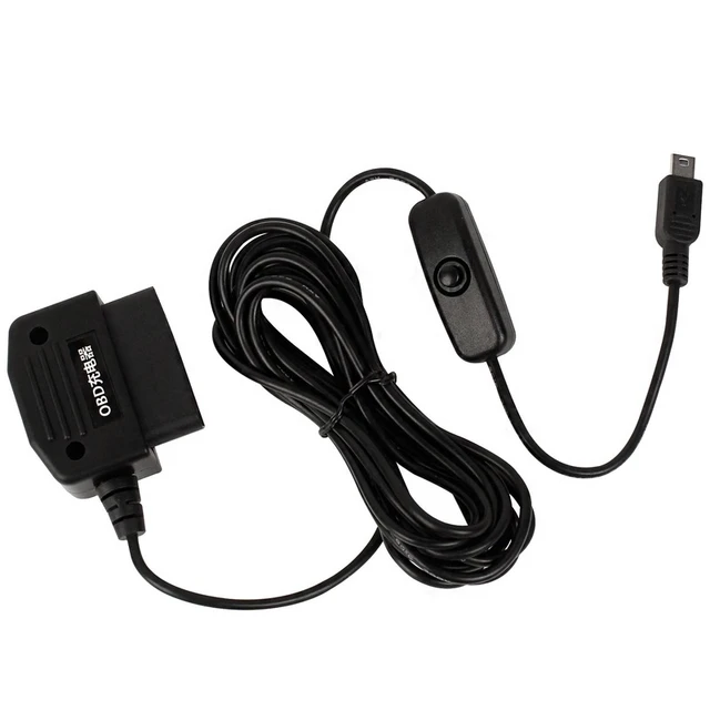 2 Pack OBD Power Cable, Mini USB Port OBD2 Power Cable for Dash