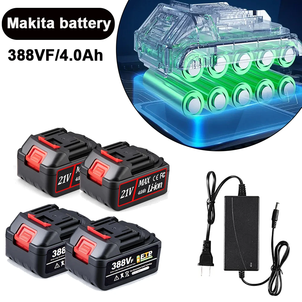 388vf/4000mah Rechargeable Makita Battery 18v/21v Lithium Battery ...