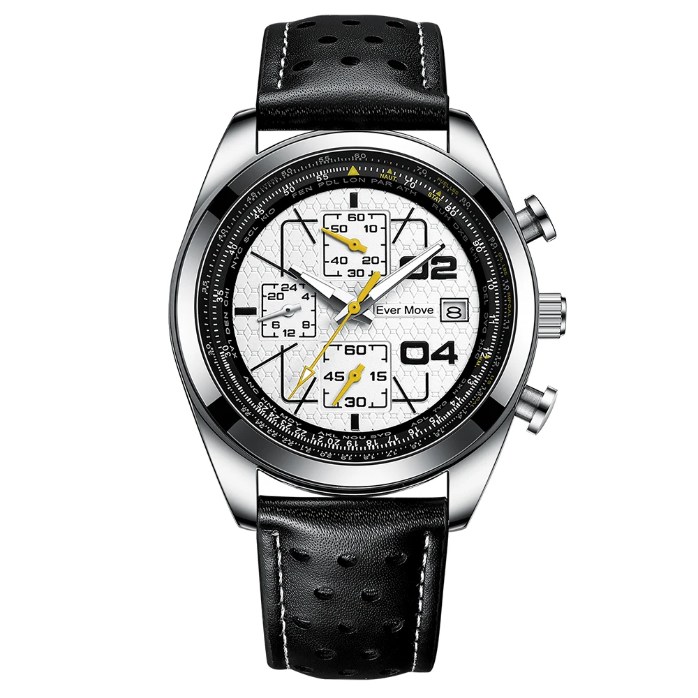 Ever Move Brand Launches A New Men's Multifunctional Waterproof Timing Quartz Watch For High-End Luxury Business Sports 