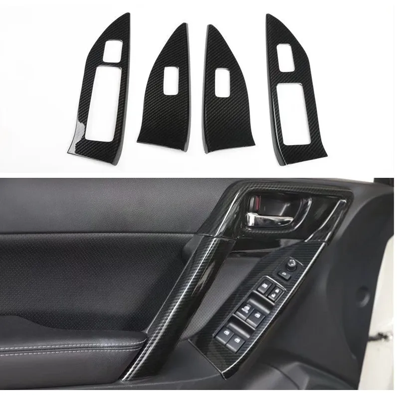 

4Pcs Carbon Fiber ABS Car Window Lift Control Panel Cover Decal Trim Styling Sticker Fit for Subaru Forester 2013-2015