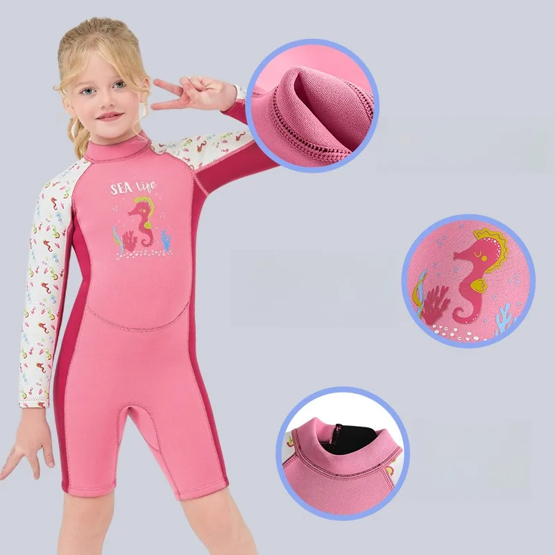 Children One-piece Diving Suit 2.5MM Wetsuit for Boys Girls Surfing Scuba Diving Snorkeling Swimming Body Suit Surfwear