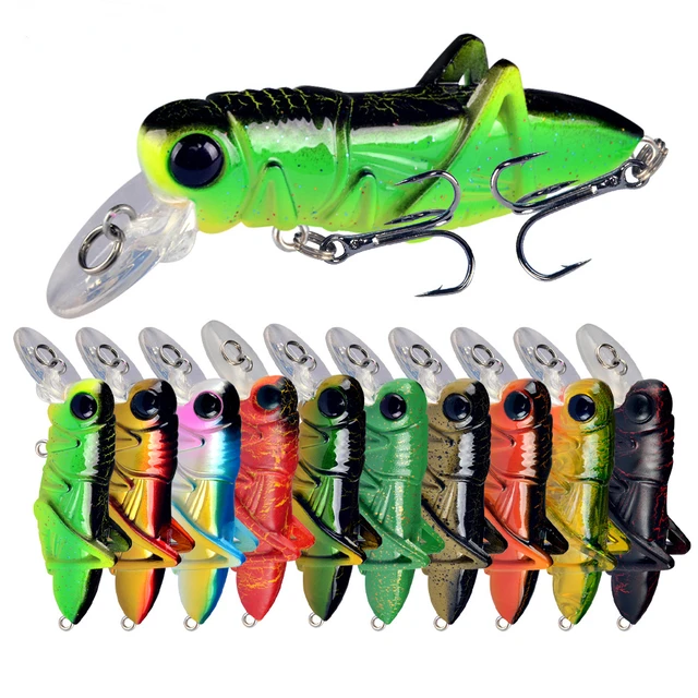 75mm 8g Minnow Lure Fishing Mixed Colors Insect Wobbler Bait Crankbait For  Lifelike Plastic Grasshopper Carp