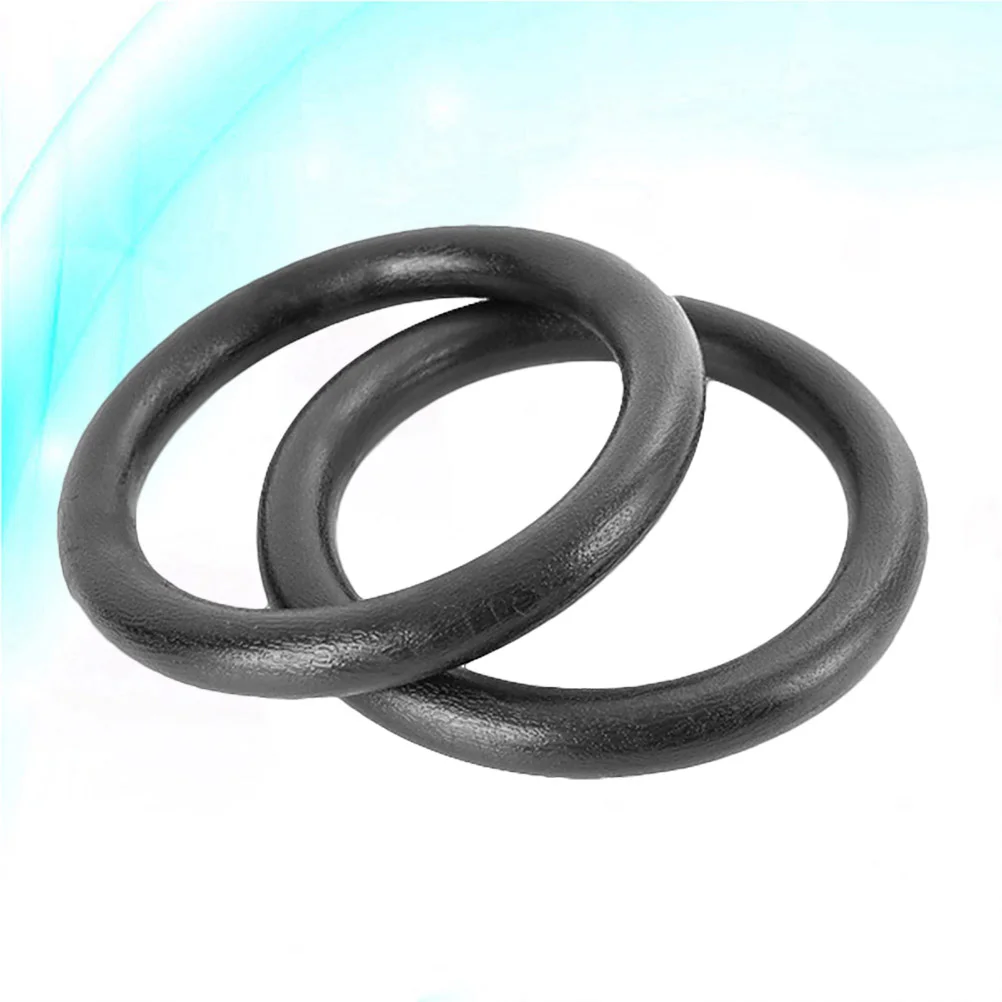1 Pair ABS Fitness Gym Rings Gymnastic Rings Pull-up for Body Strength Power Chin Up Training Workout (Black)