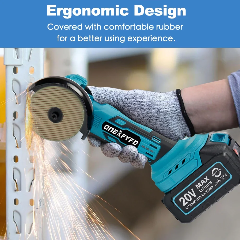 Brushless Mini 3inch Electric Angle Grinder Rechargeable 180&deg; Rotation Polishing Machine For 18V Makita Battery