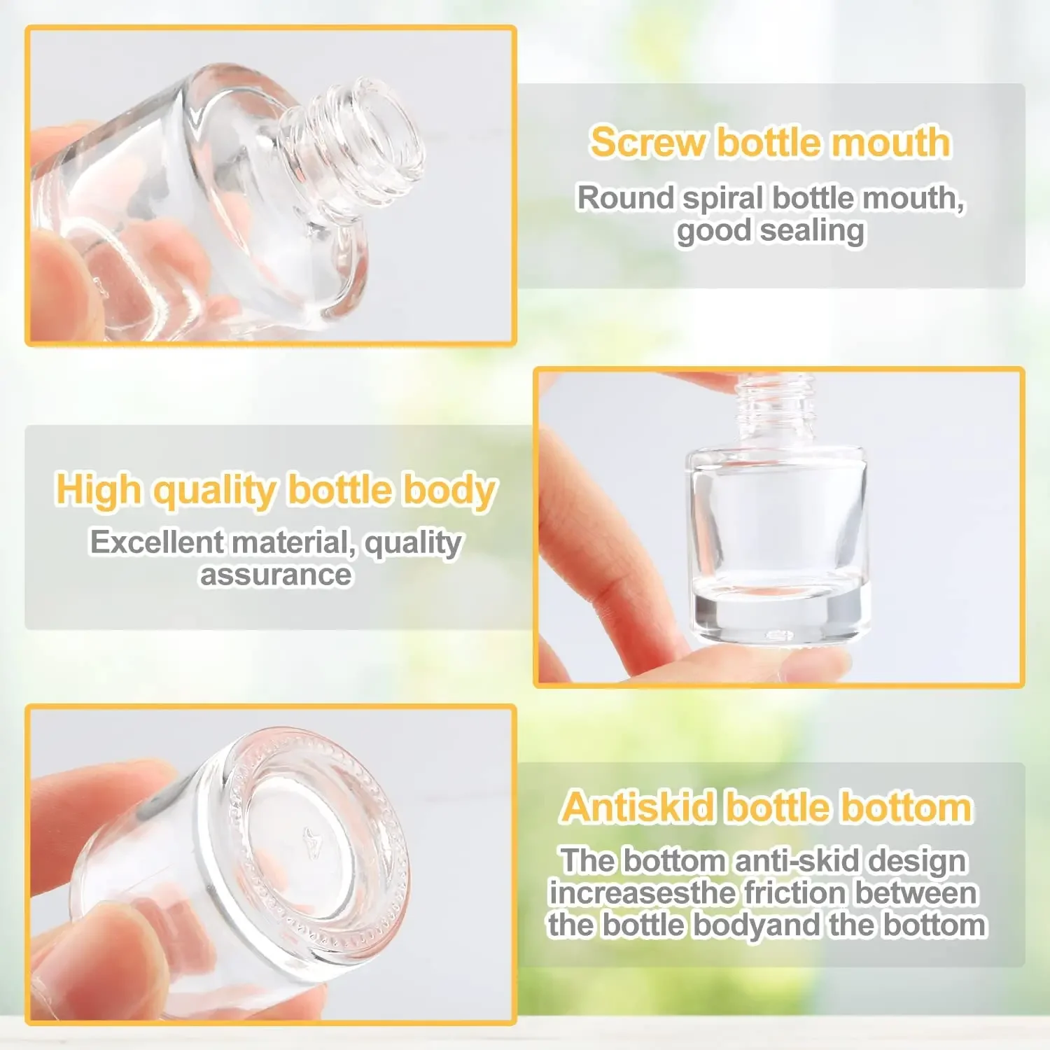 10Pcs 8ml 교수형 자동차 디퓨저 향수 공기 청정제 빈 펜던트 아로마 테라피 병 투명 유리 리필 가능 장식 바이알