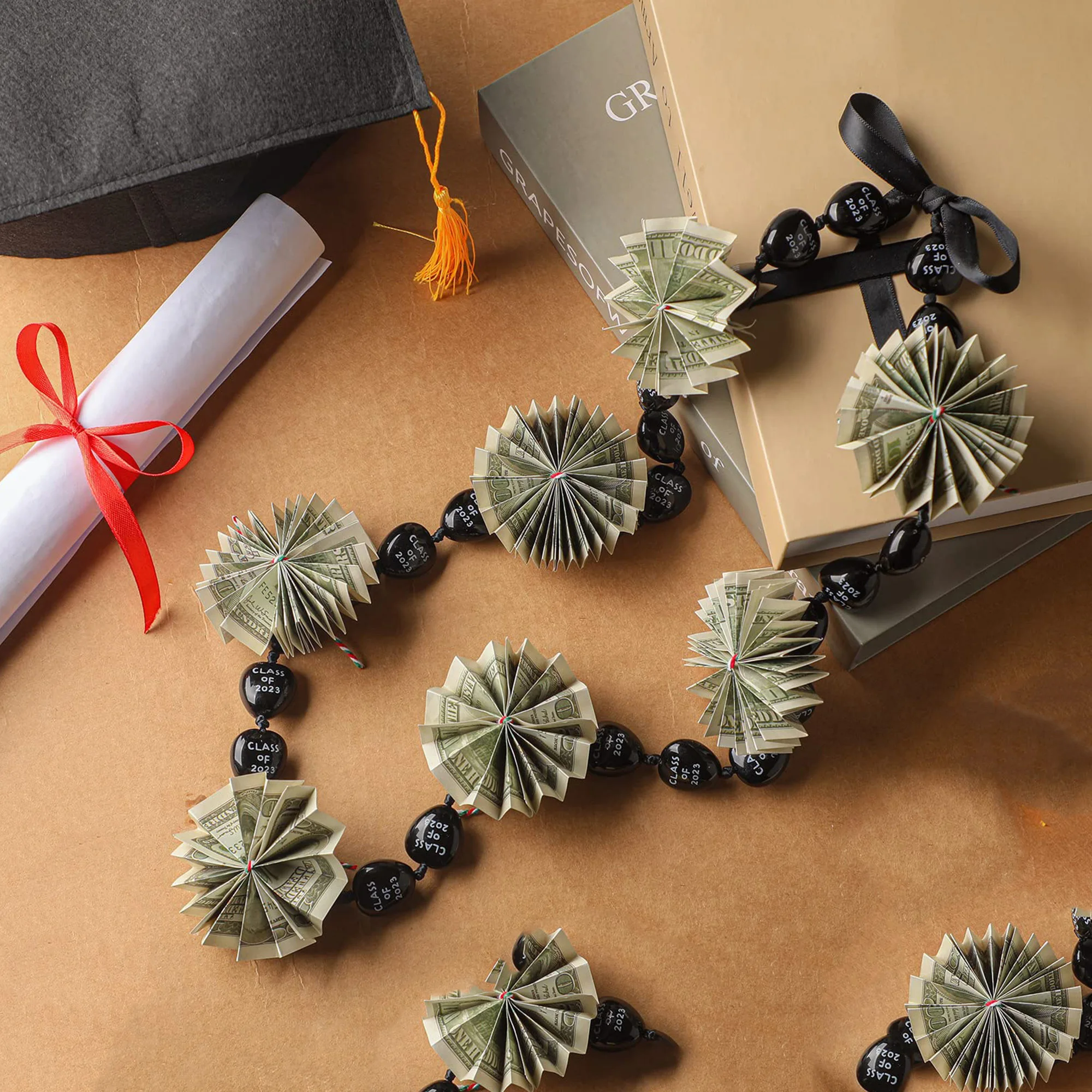 

Hand woven necklace graduation season necklace imitation nut necklace