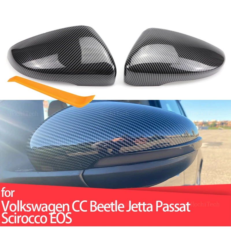 

Сменная черная зеркальная крышка из углеродного волокна для Volkswagen VW Beetle CC Eos Passat Jetta Scirocco