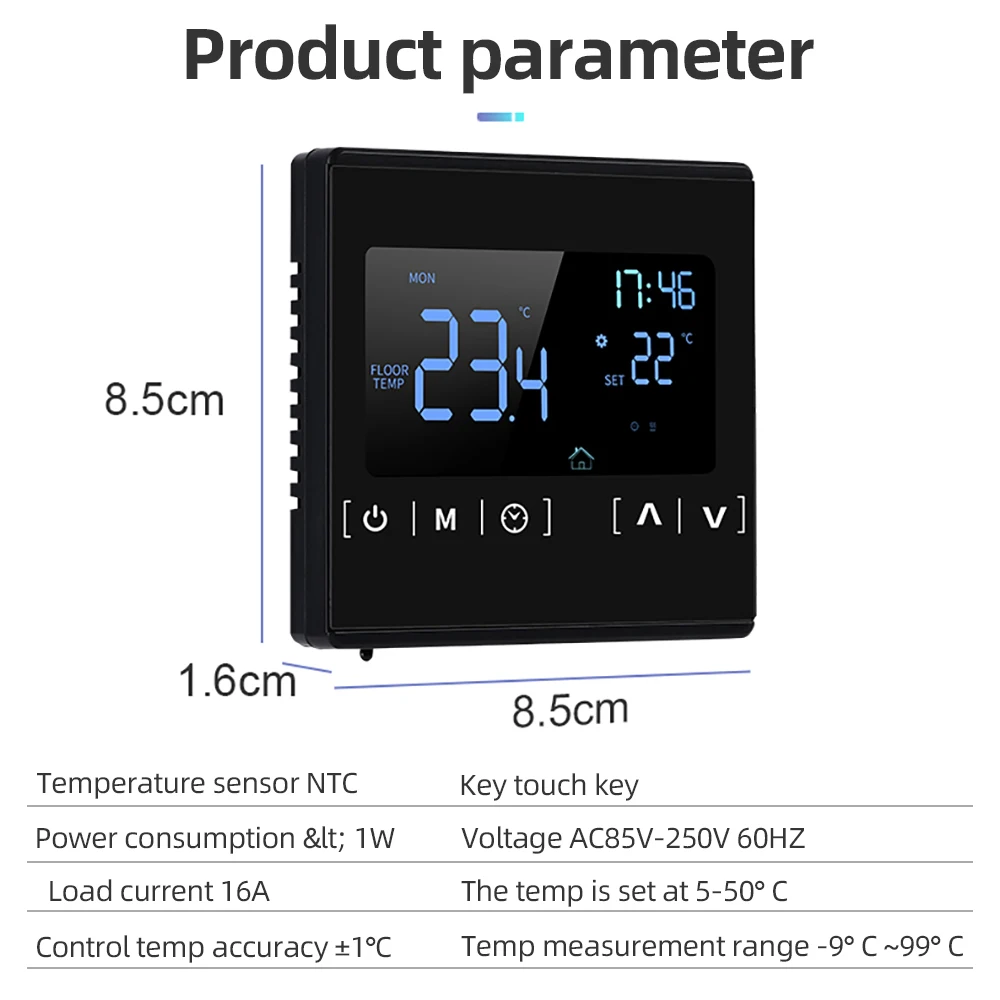 Tuya AC85V-250V WiFi Water/Electric Floor Heating Thermostat Gas Boiler Voice Temperature Controller Alexa Google Home Control