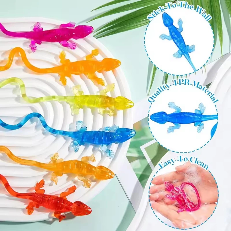 10/30Pcs Fun Sticky Climbing Lizard Kids Birthday Party Favors Goodie Filler Pinata Toys School Prizes Halloween Christmas Gift