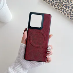 Premium Soft PU Leather Magnetic Wireless Charging Protective Case for G 5G 2024 (Red)