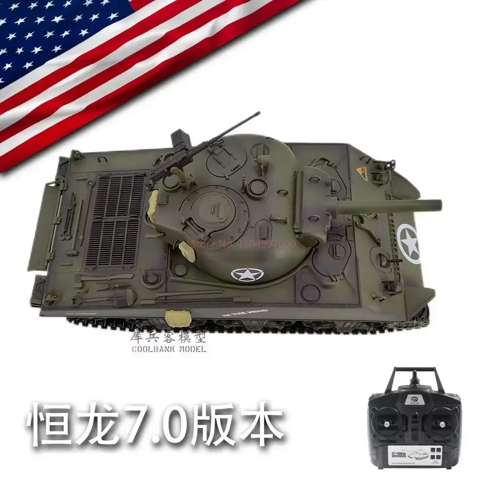 Henglong M4a3 Rc Tank Large Remote Control Sherman Multi Functional Battle Simulation Tank Toy Model New Year Gift For Child 5