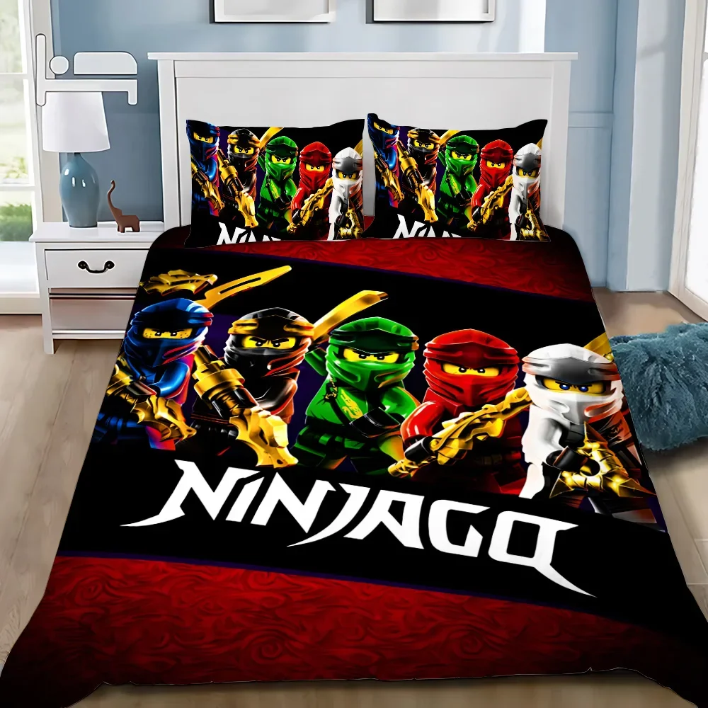 Duvet Cover Cartoon Game Pillowcase Bedding Set Boy Girl Bedroom Decoration Children-N-ninjagos-Gift Single Double Large Size
